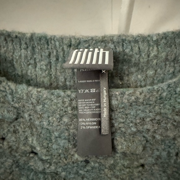 Lilith Light Blue Melange Knit Quirky Cozy 85% Merino Sweater - Picture 2 of 11